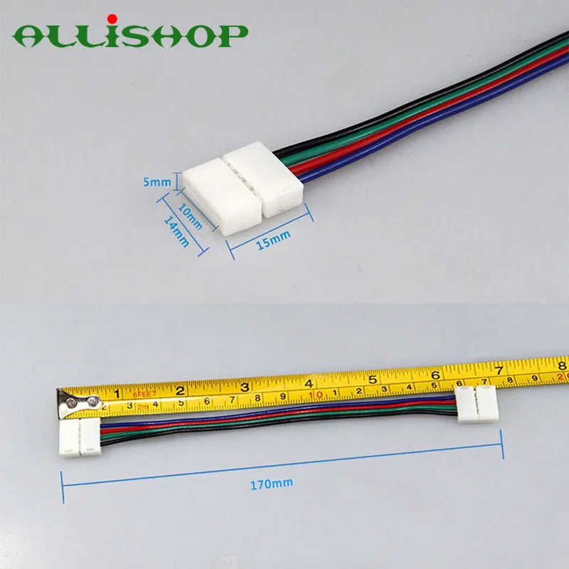 4pin 10 мм RGB провод разъема светодиода Женский Соединительный кабель для 5050 SMD