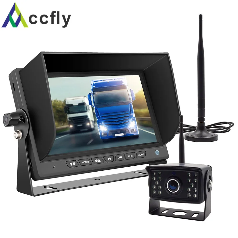 ACCFLY HD Беспроводная резервная камера с 7 ЖК-цветным монитором, комплект заднего вида, парковочная камера заднего вида