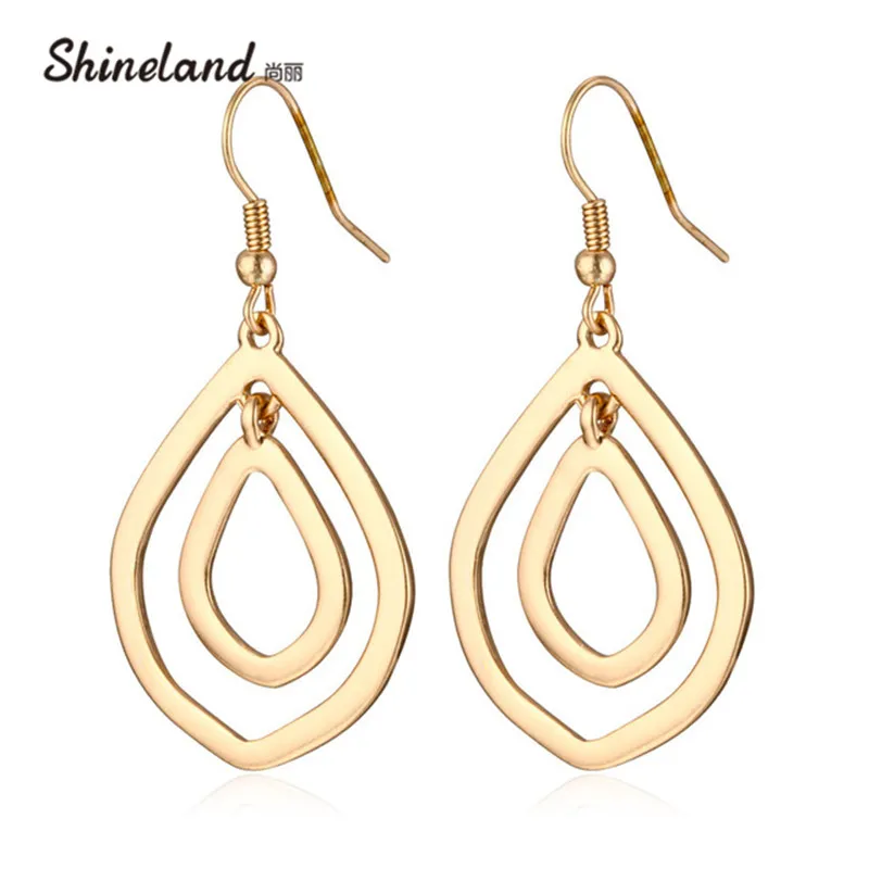 Женские серьги Shineland капельки из сплава с геометрическим узором 2019|drop earrings|earrings