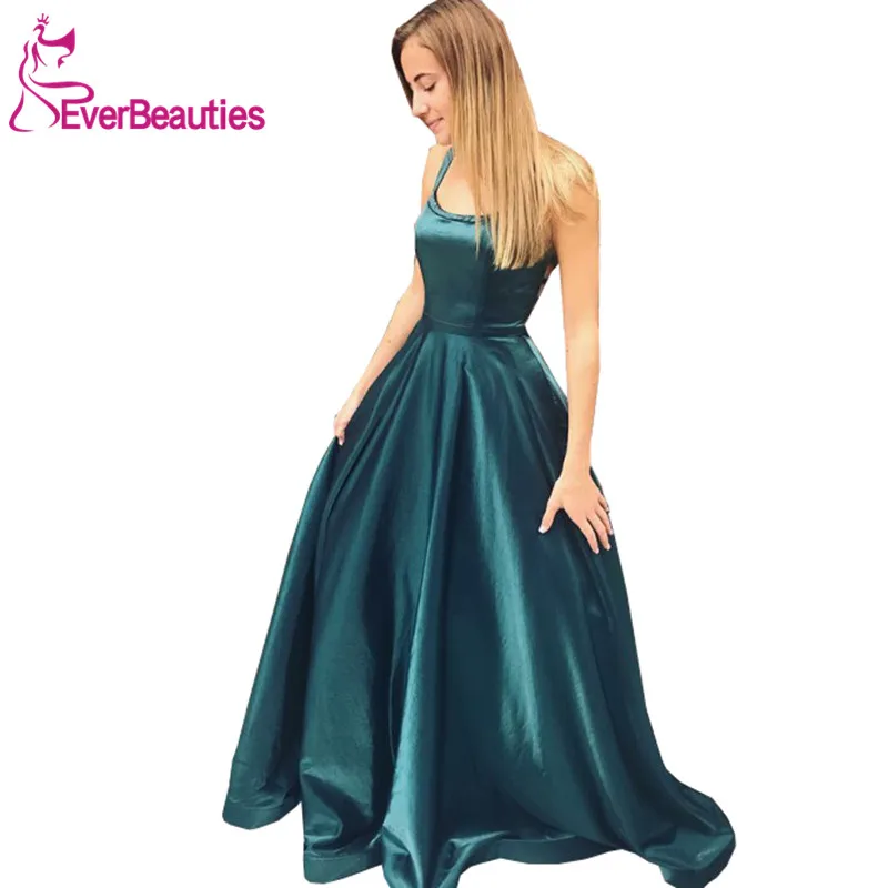 

Robe De Soiree Evening Dress Long Abendkleider 2020 Satin Backless Formal Evening Gowns Abiye Gece Elbisesi Vestido De Festa