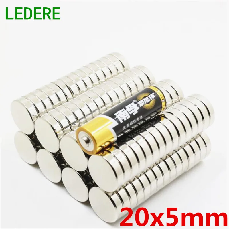 LEDERE N52 10 шт. 20x5 мощные Дисковые магниты диаметром 20 мм x 5 мм редкоземельный неодимовый магнит 20*5 20 мм* 5 мм супер магнит ручной работы