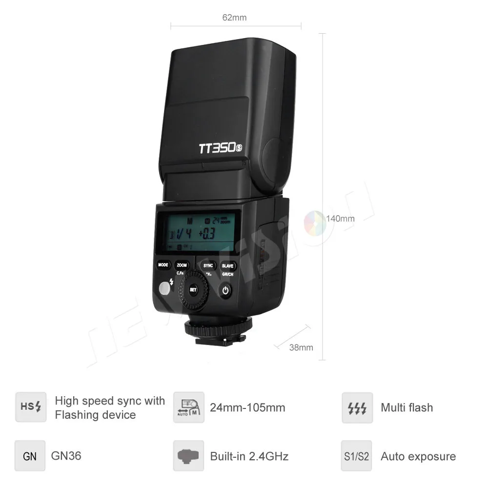 Вспышка для камеры Godox Mini Speedlite TT350S TTL HSS GN36 беззеркальной цифровой зеркальной Sony A7