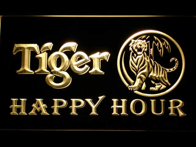 639 тигр пиво Happy Hour бар светодиодный неоновый знак с переключателем вкл/выкл 20 +