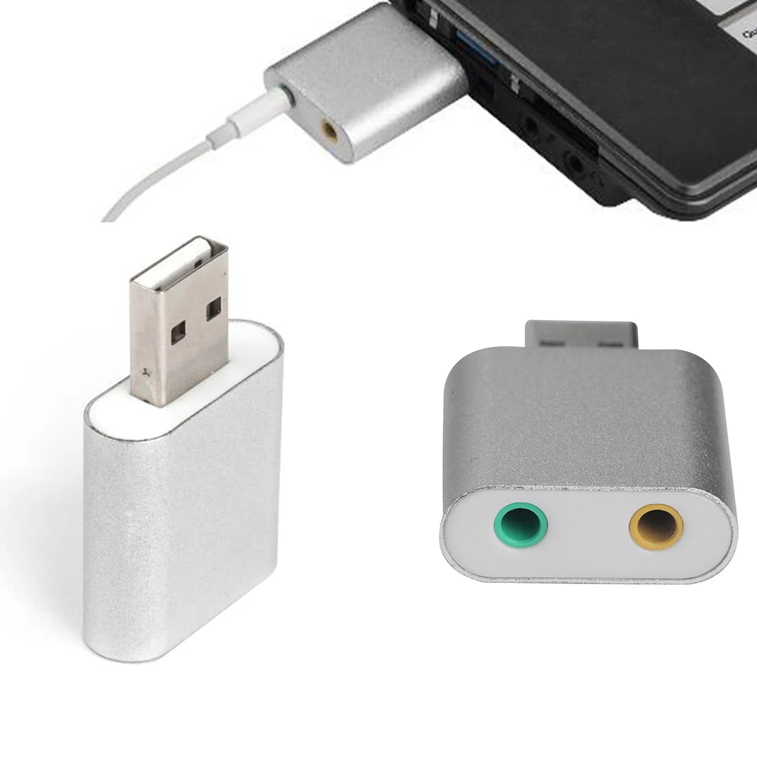 Внешняя звуковая карта USB 7 1 разъем 3 5 мм аудио адаптер для наушников микрофона