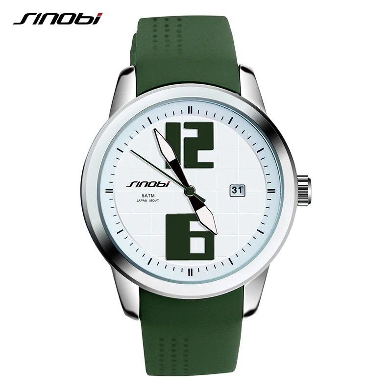SINOBI Женские кварцевые часы модные спортивные водонепроницаемые силиконовые