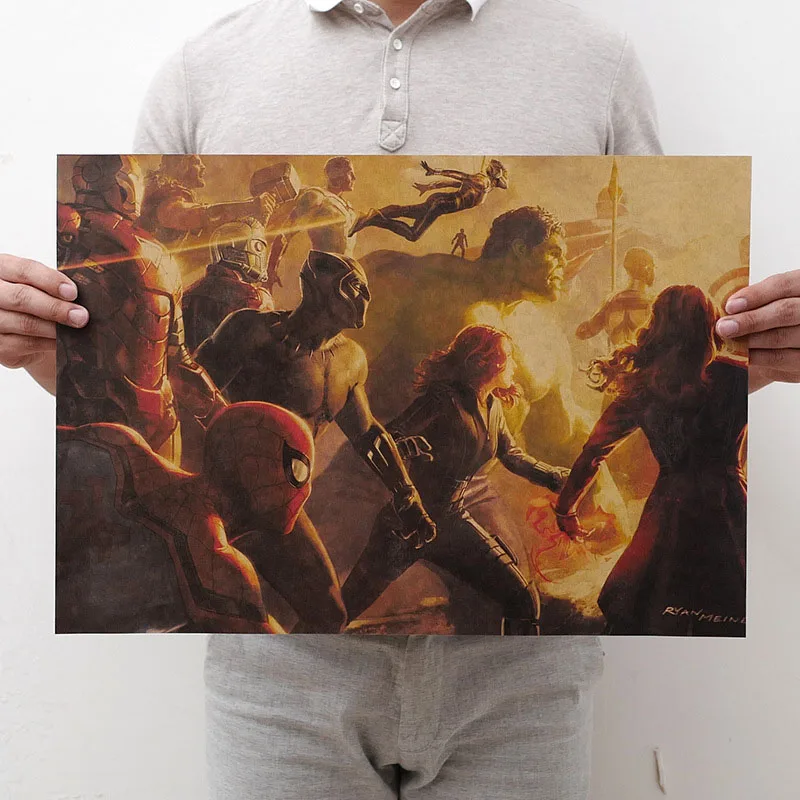 H14 Mling 51,5x36 см фильм серия Marvel плакат Мстители ретро постер наклейки на стену для Гостиная украшение дома - Цвет: H14