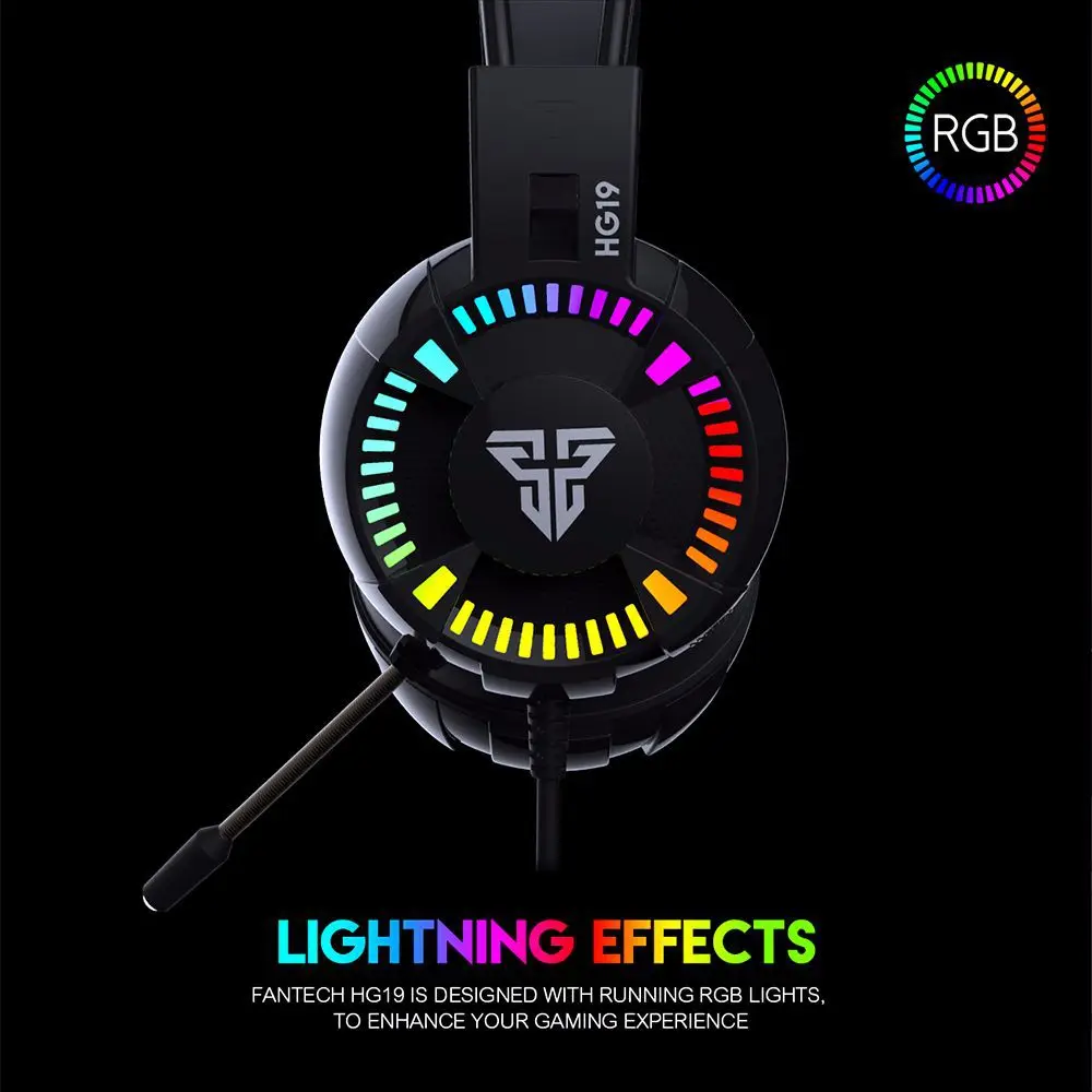 Игровые наушники FANTECH HG19 гарнитура с глубокими басами стерео проводные для