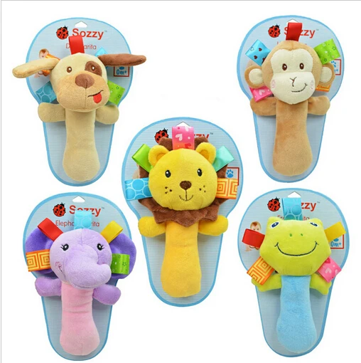 Плюшевая погремушка для младенцев игрушка-Зверюшка развивающий музыкальный