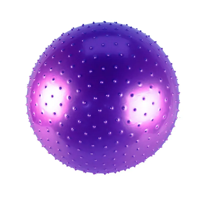 Purple 55 cm Сообщение точки мячи для йоги фитнес тренажерный зал фитбол для баланса упражнения пилатес тренировки колючий Массажный мяч с воздушным насосом - Цвет: Purple 55 cm