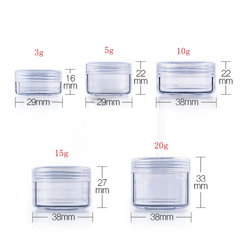 Пустая прозрачная маленькая круглая пластиковая витрина для бутылок банка крема