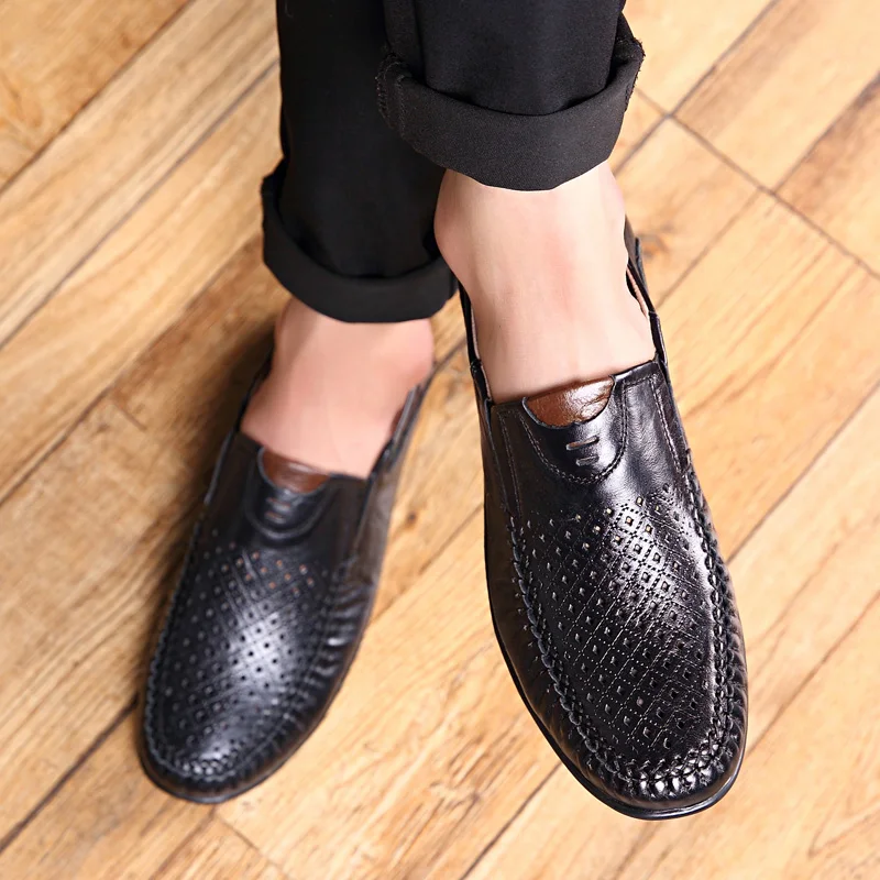 Men Shoes Luxury Brand Genuine Leather Casual Driving Loafers Moccasins Slip on Italian Summer for JKPUDUN | Обувь