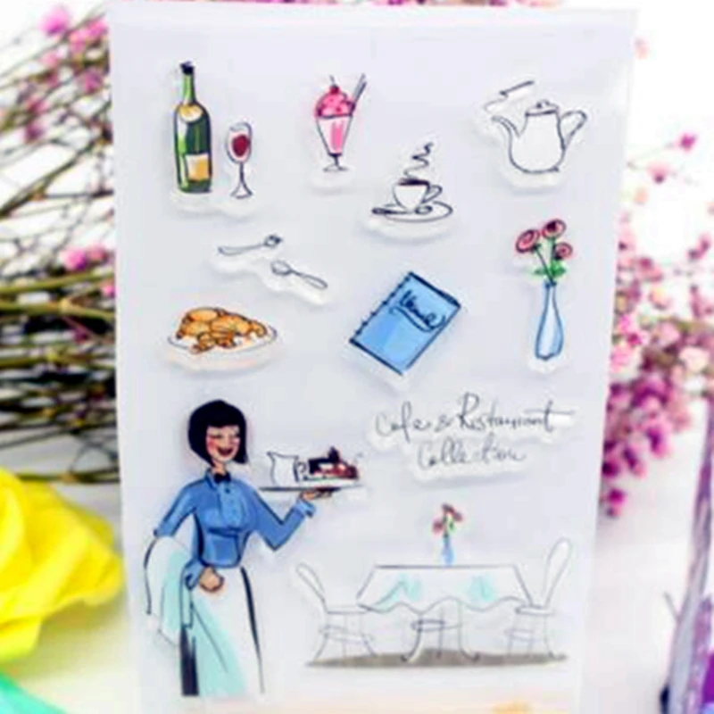 

SCS69 Foods Silicone Clear Stamps for Scrapbooking DIY Album Cards Decoration Embossing Folder Craft Rubber Stamp Tools Mold New