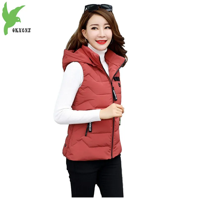 

Autumn winter cotton vest jacket womens Thicken Hooded tops Plus size Slim students parkas female short Waistcoat Outerwear 2209