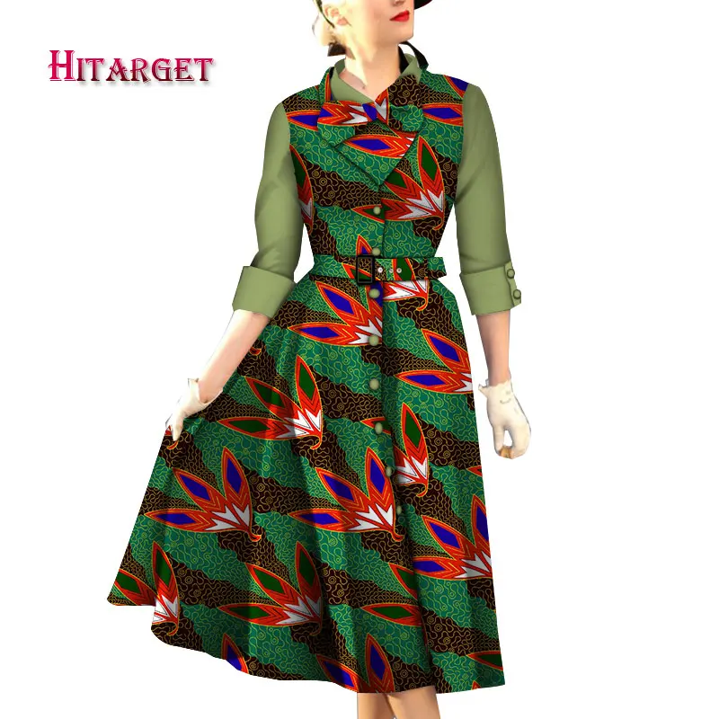 dresses set for women 2 pieces suit top+dress customizable dashiki wax print cotton Hitarget  africa dresses for women WY4506