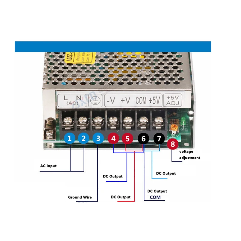 Т-50А Трехканальный источник питания с переключением 50 Вт 5 В 12 В -5 В преобразователь переменного тока в постоянный ток для светодиодной ленты 110 В/220 В трансформатор в постоянный ток.