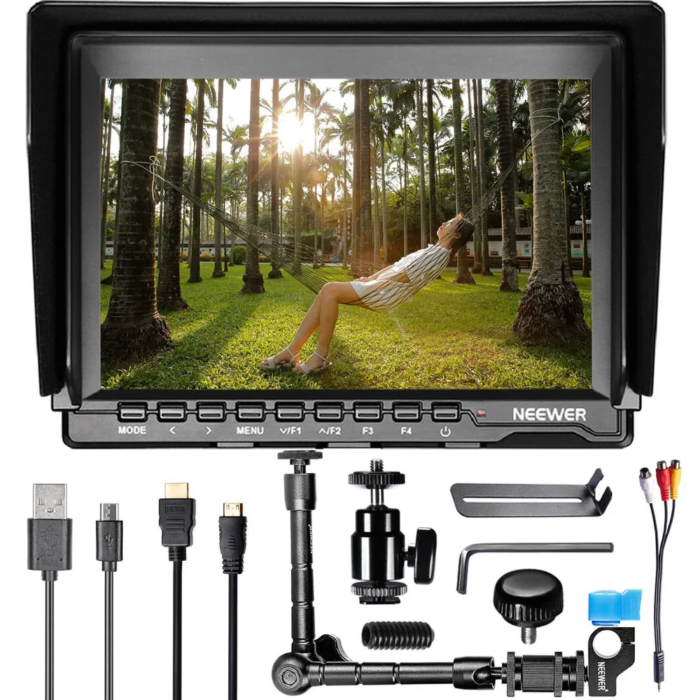 Neewer 7 дюймов HD камера поле видео мониторы 1280x800 ips + Magic Arm 15 мм стержень зажим для