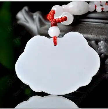 Baby the best gift Pure manual sculpture longevity locked ruyi pendant tie-in white bead string necklace Boys and girls styles | Украшения