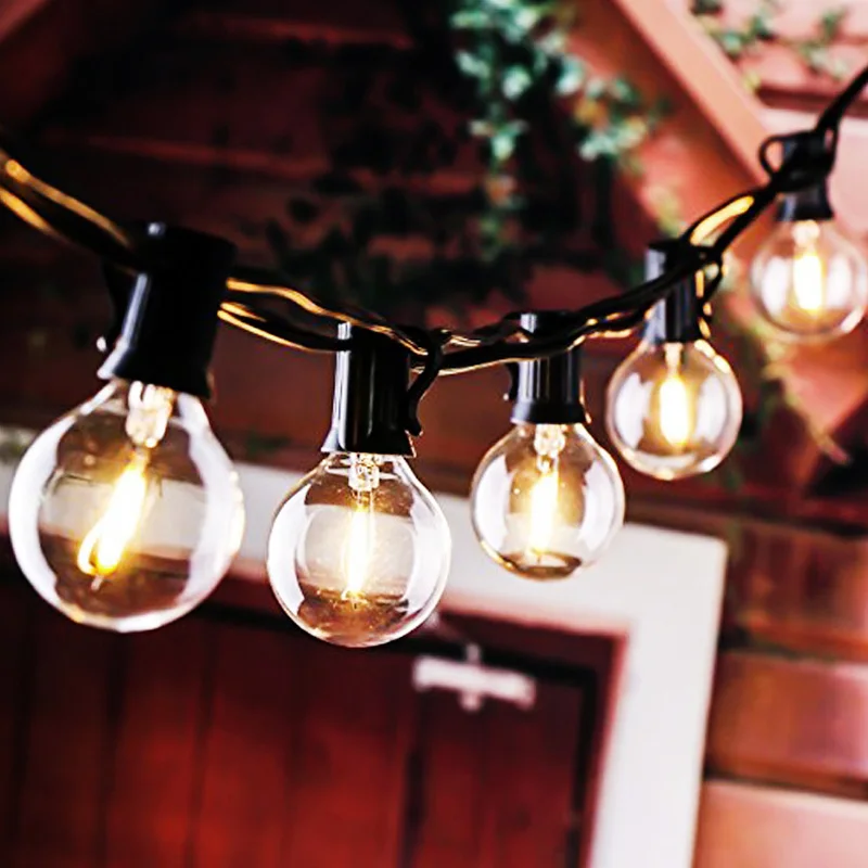 25 лампы G40 светодиодные накаливания Винтаж глобусы 25Ft огни строки Открытый