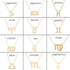 Женское колье с 12 знаками Зодиака, Золотистое Ожерелье с кулоном, чокер, Подарочная бижутерия, Прямая поставка