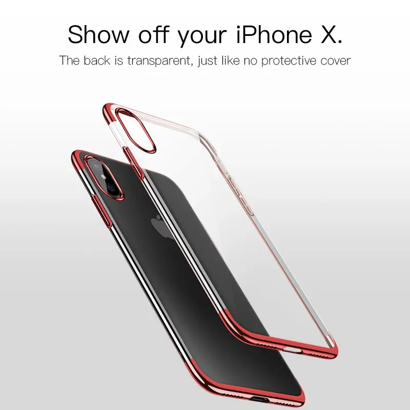 Прозрачный ТПУ мягкий чехол для iphone 7 X 8Plus 8 6S силиконовый прозрачный