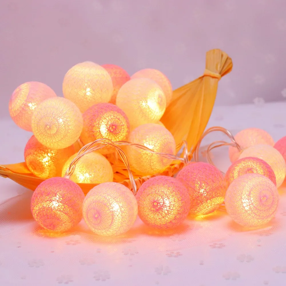 20 Led розовый ватным тампоном праздничный Декор светильник светодиодный Феи