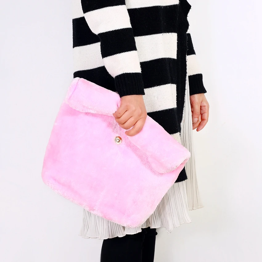 Женские сумки из искусственного меха модные повседневные клатчи в рулоне зимняя