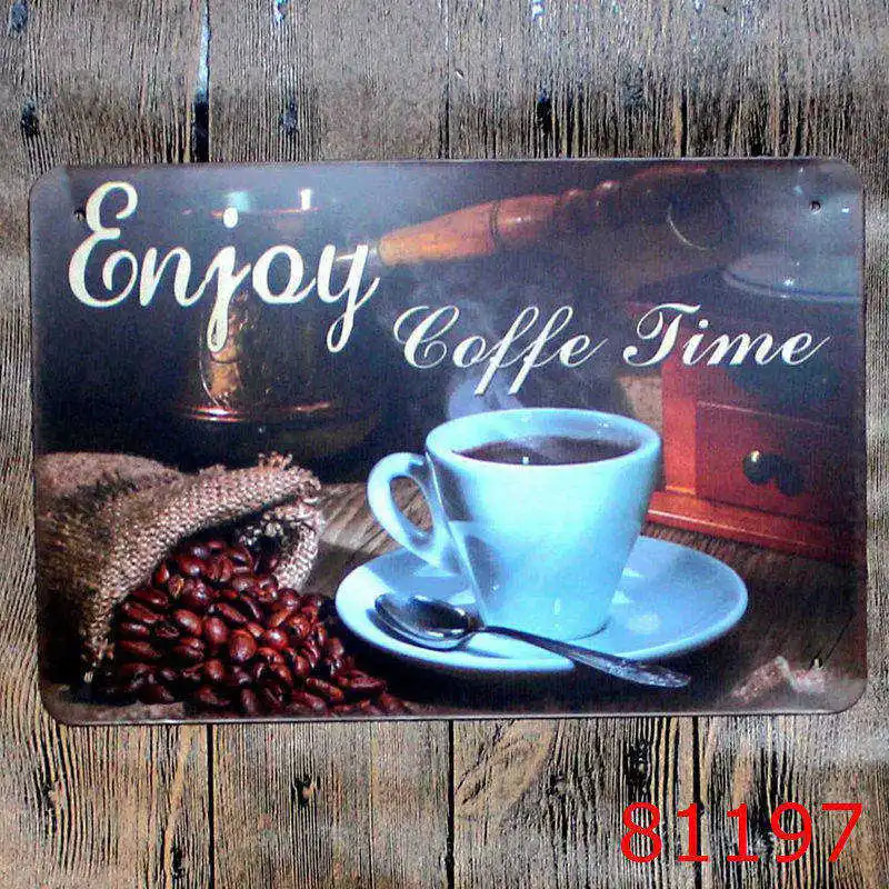 Винтаж кофе, wall-Art дощечки с рисунком Кофе делает все возможное, металлические знаки Ретро домашний декор для кафе