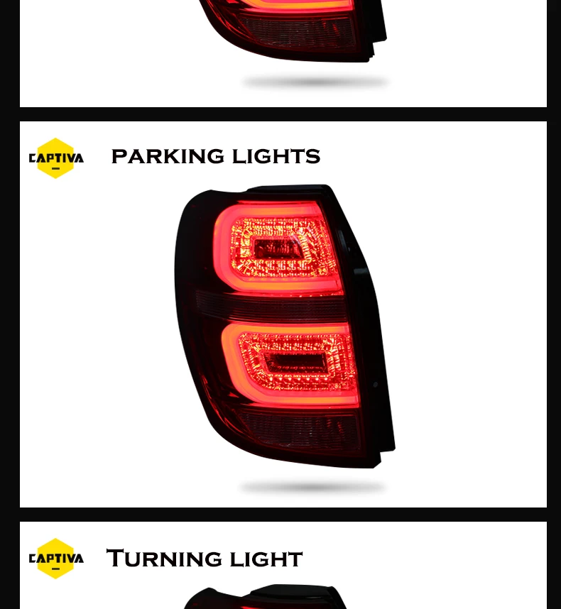 2 шт. для Chevrolet Captiva светодиодный задний фонарь 2008 2009 2010 2011 2012 2013 светодиодный задний фонарь Задние огни красного цвета турниг