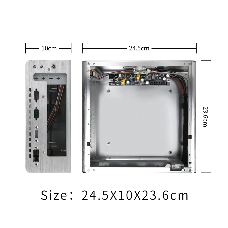 Realan алюминиевый мини ПК itx настольный чехол с источником питания E i7 слоты черный