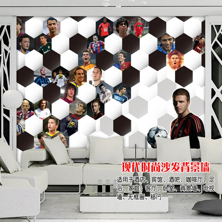 

Custom Size Photo 3D football basketball wallpaper Restaurant Bar KTV Cafe living room bedroom background sports wallpaper mural