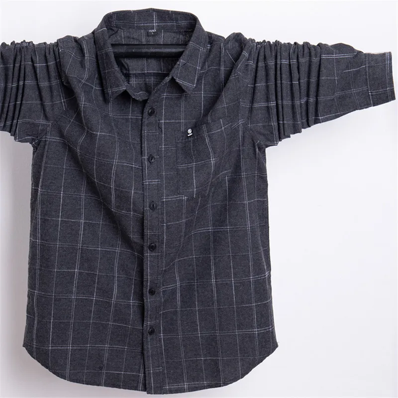 Plus Size 3XL 4XL 5XL 6XL 7XL Men Long Sleeve Quality Cotton Shirt New 48 | Мужская одежда
