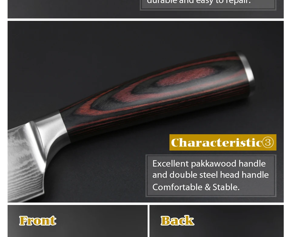 XINZUO 7 ''дюймовый нож Santoku Дамасская сталь из нержавеющей стали Pakka с деревянной ручкой новейшие кухонные ножи японский стиль нож шеф-повара