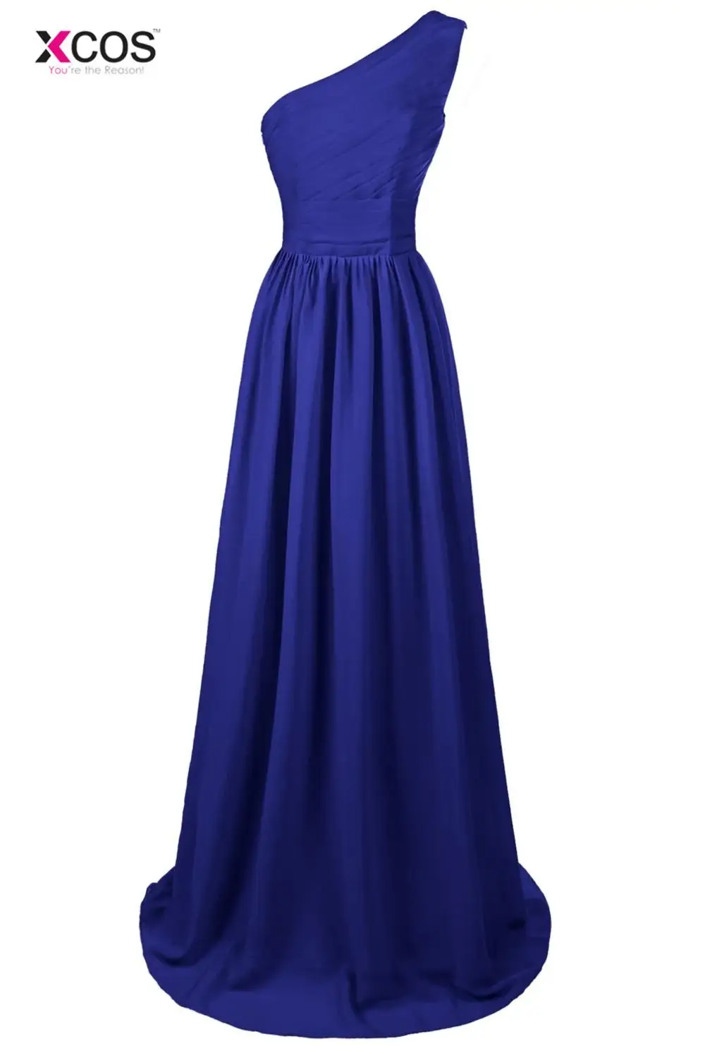 Royal Blue XCOS арбуз новые элегантные, на одно плечо Длинные свадебные платья женские длиной до пола шифоновые свадебные платья - Цвет: Royal Blue