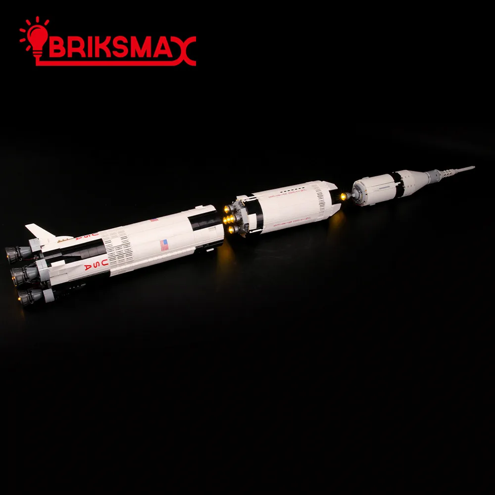 Комплект BriksMax со светодиодсветильник кой для идей Apollo Saturn V строительные блоки