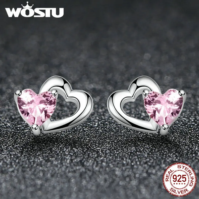 Женские Романтические серьги гвоздики WOSTU из подлинного стерлингового серебра 925