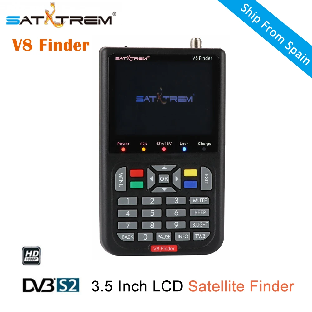 Satxtrem V8 спутниковый искатель батарея измеритель сигнала цифровой DVB S2 HD 1080P H.264 спутниковая антенна Turner HD Sat Finder усилитель