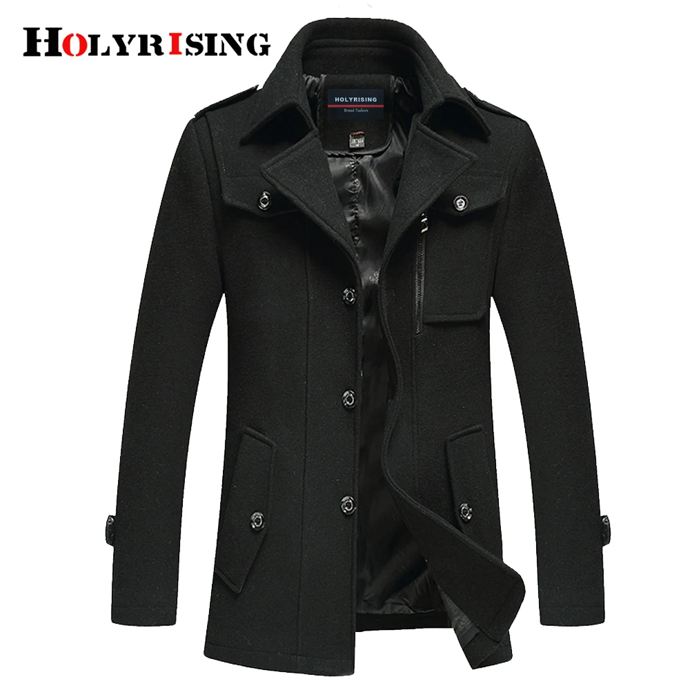 Holyrising шерстяное Смешанное Пальто мужское повседневное Casaca Hombre Мужское пальто