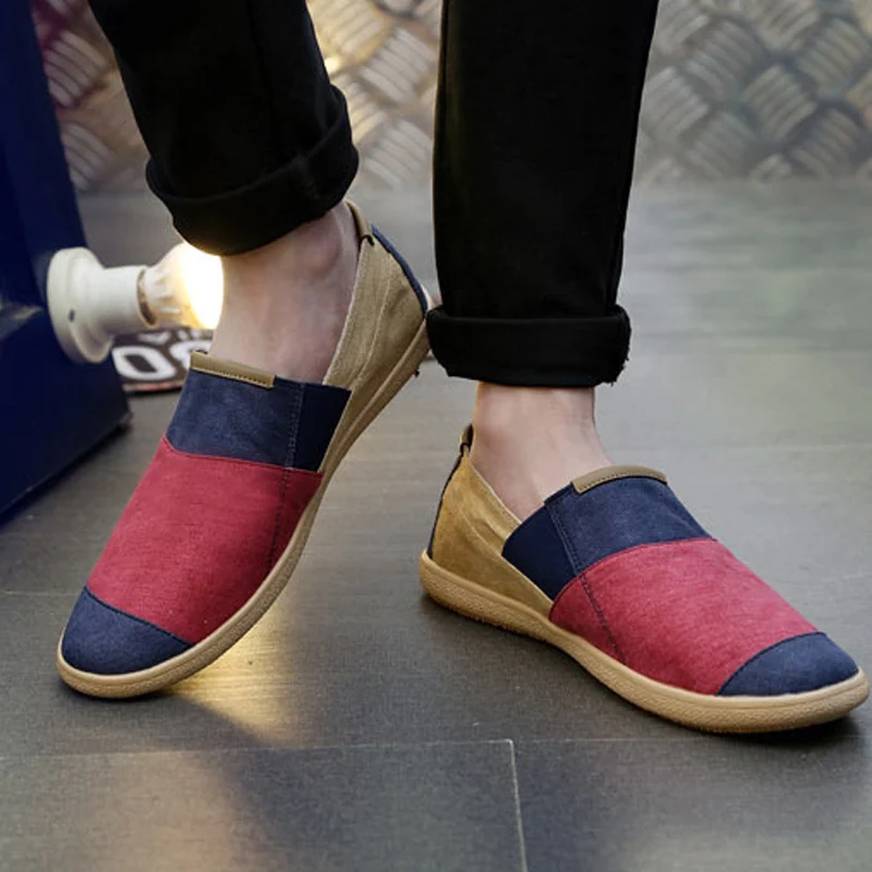 2017 Новое Прибытие Denim Холст Мужчины повседневная обувь Мода смешанные цвета