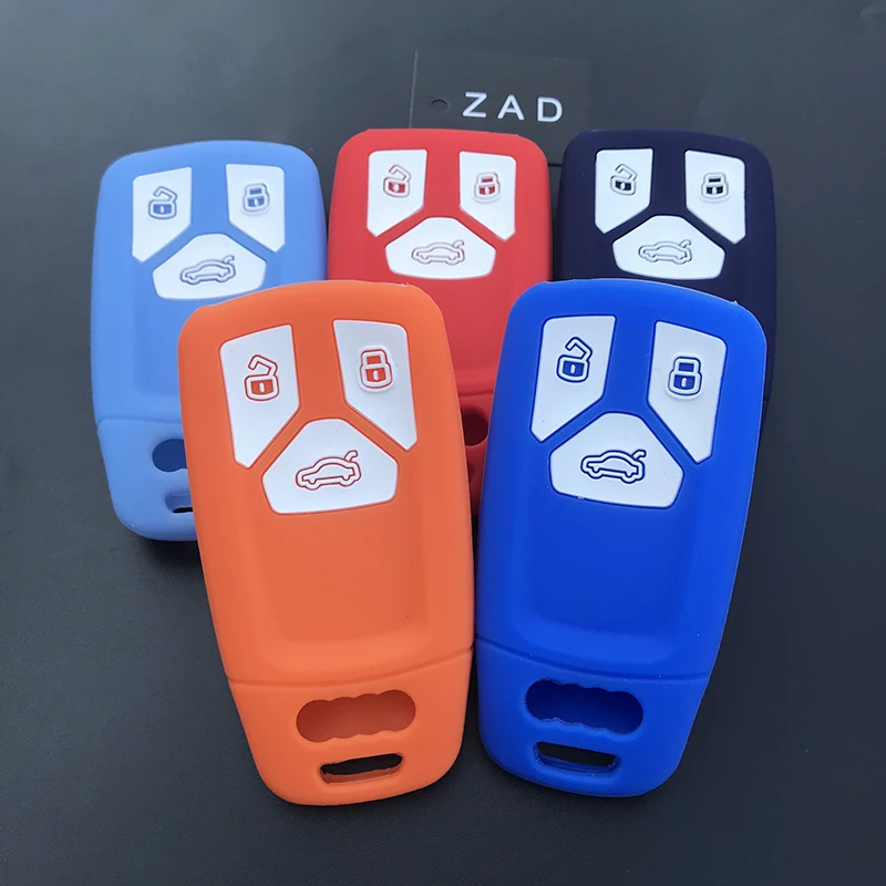 ZAD силиконовый резиновый автомобильный чехол для брелка с ключом Audi A4L Q5L A5 TT Q7 B9