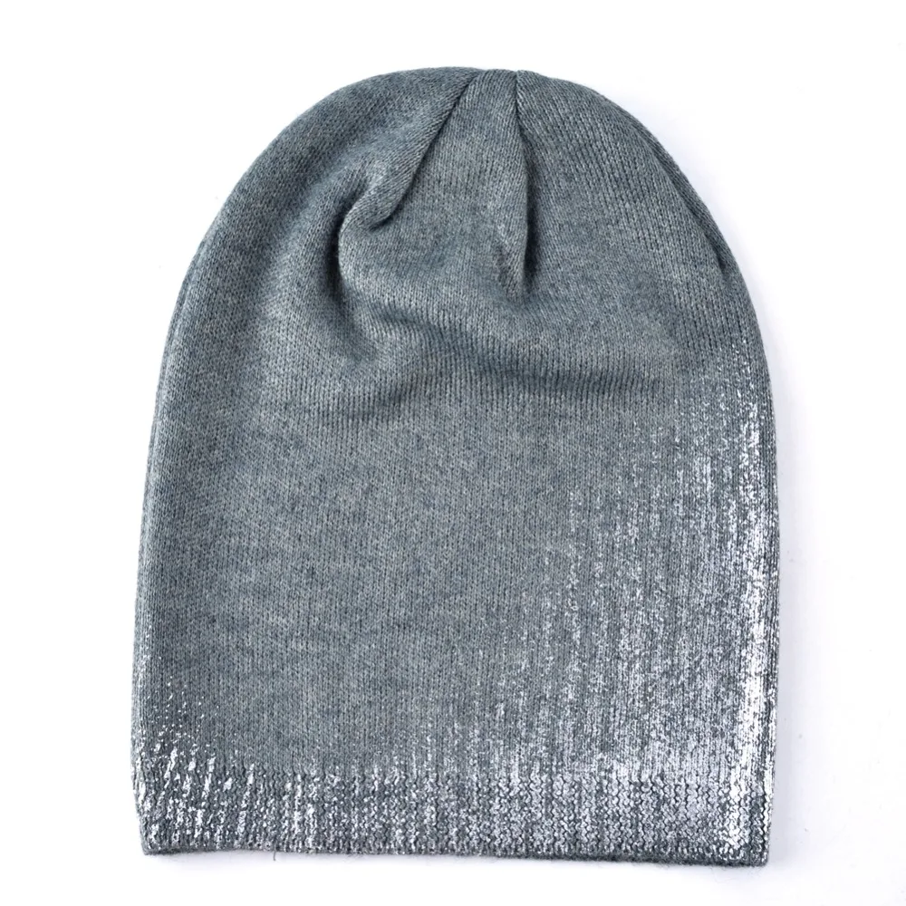 Женские вязаные шерстяные шапка осень и зима мода Золотое тиснение одноцветное