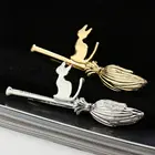 Металлическая заколка для волос с кошачьей метлой, аксессуар для волос