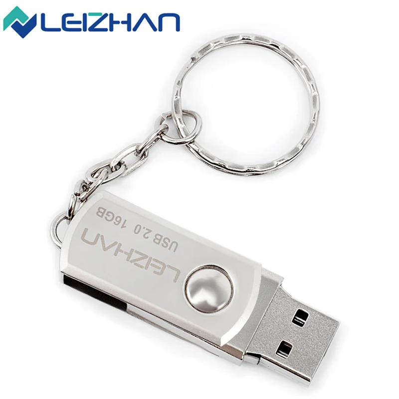 LEIZHA металлический флеш-накопитель USB брелок 64 ГБ 32 16 8 4 карта памяти флешка
