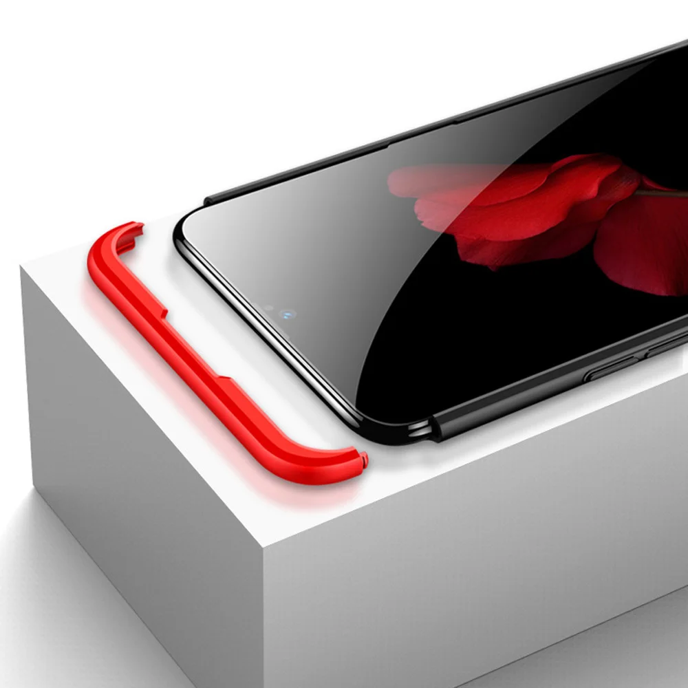 Для OPPO RX17 Neo 3 в 1 полноразмерный защитный армированный чехол с закаленным стеклом