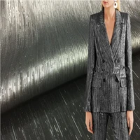 1meter metallic jacquard brodace fabric 55wide silver ribbon stripe lace material sew dress clothes coat patchwork diy fabrics