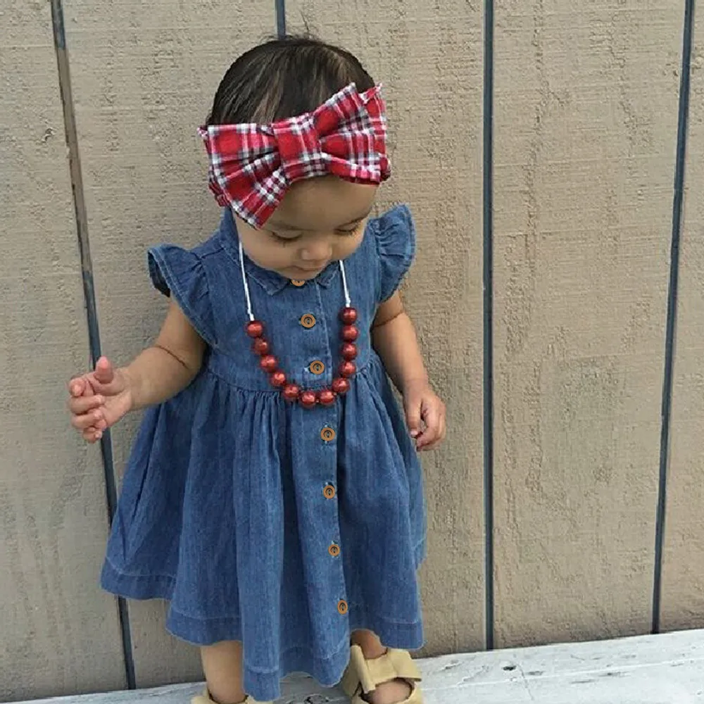 Toddler Infant Baby Girls Clothing Summer 2018 Girl Dress Solid Princess Denim Dresses Outfits Clothes dropshipping | Детская одежда и