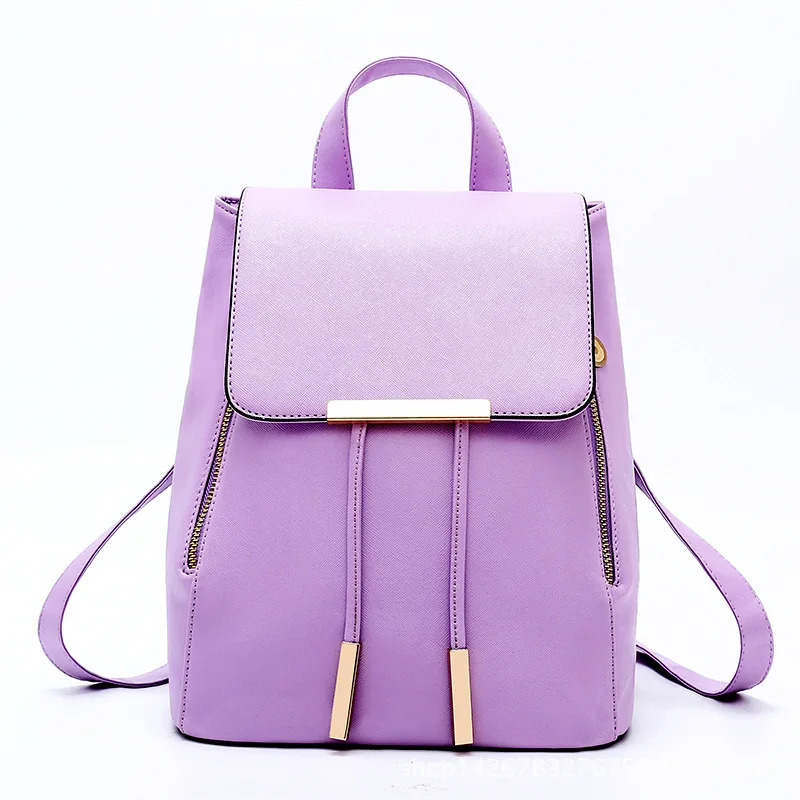 Purple Черный школьный рюкзак, женский рюкзак из искусственной кожи, японский уличный рюкзак, женская школьная сумка для девочек-подростков, рюкзаки - Цвет: Purple