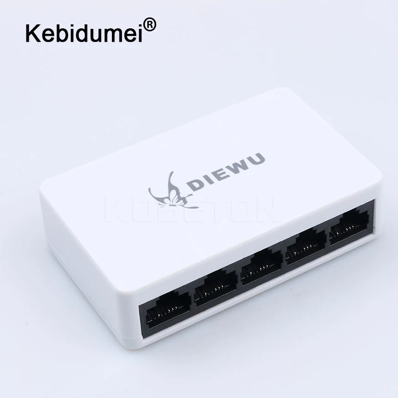 Kebidumei высокоскоростной 100 Мбит/с мини 5 портов порты быстрое Ethernet LAN RJ45 сетевой