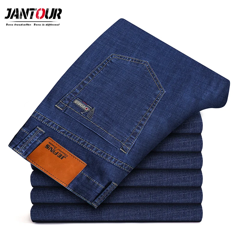 Весенне-летние мужские брендовые джинсы модные повседневные Прямые Стрейчевые