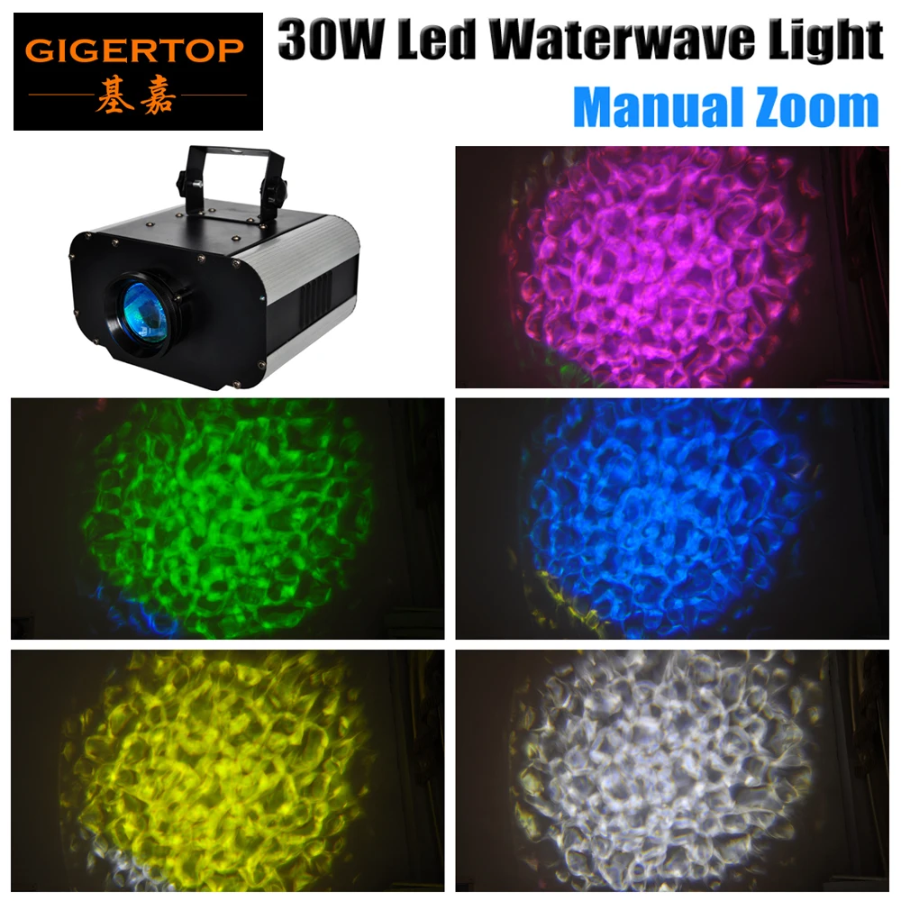 

TIPTOP Stage Light 30W Led Water Wave Light Auto Running Color Wheel purple+red/green/blue/yellow/white Remote Control Optional