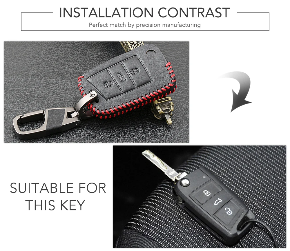 Чехол для автомобильного ключа из натуральной кожи чехол Volkswagen VW Golf 7 MK7 Tiguan Touran